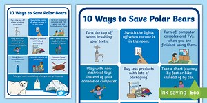 10 Ways to Save Polar Bears Poster