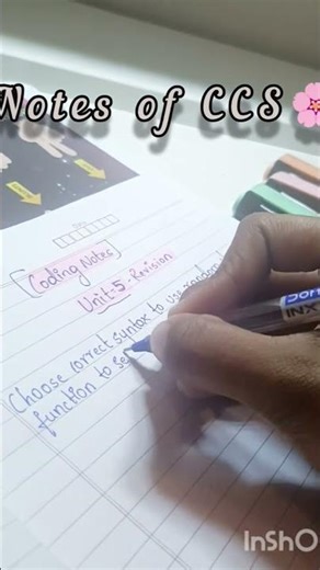 A small aesthetic💫 study-with-me short ✨ Today 🗒️I'm doing CCS/Coding notes for school. 🎀