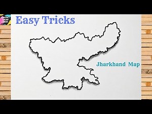 Jharkhand Outline Map Drawing — Easy Step-by-Step Tutorial