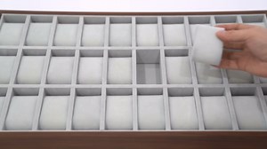 30 Grid Watch Jewelry Tray Organizer Wooden Box Organizer Display Tray Watch Bracelet Display Holder with Removable Pillow for Men & Women Storage and Display