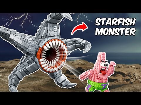 LEGO Spongebob: Can Anyone Stop the GIANT STARFISH Monster? | AM Bricks Galaxy