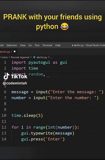 I pranked with my friend 😂 using this python project 😯 Easy and fun to make must watch #prank #coding #tutorial #programming #pythonprojects #hack #learntocode