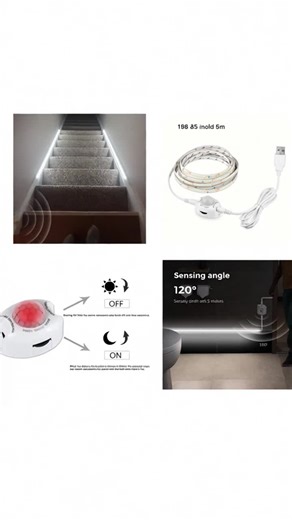 PIR Motion Sensor LED Strip Light, DC5V USB Powered Automatic Switch Light, Decorative LED Light for Stair Wardrobe Closet Kitchen Bedroom Hallway #TOP PICKS