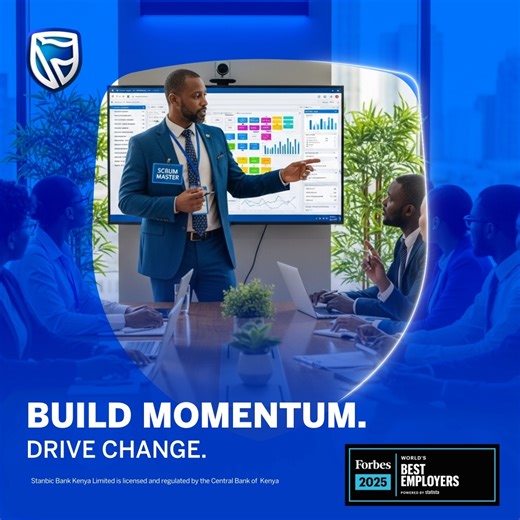 Are you a facilitative leader who thrives at the intersection of Agile and structured delivery? We’re looking for a Scrum Master to coach high-performing teams, remove impediments and drive delivery excellence within complex, regulated environments. If you have experience leading Agile or hybrid teams, delivering technology solutions in financial services and is fluent in Jira and Confluence, this is your chance to make real impact. Apply now. https://bit.ly/3LJK1qV #WhyWait | Stanbic Bank Kenya