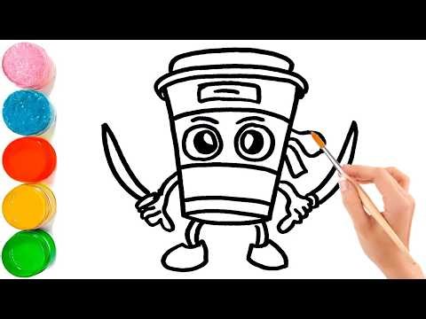 Cute Cappuccino Assassino ☕️🚀💕 Drawing, Painting & Coloring For Kids and Toddlers