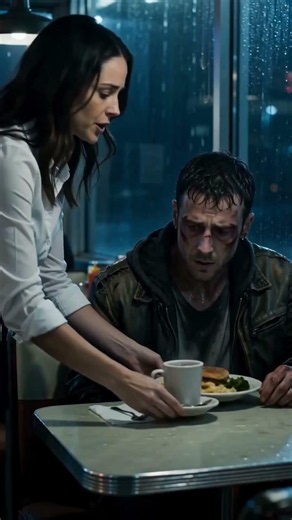 A waitress spent her last twelve dollars feeding a homeless stranger during a storm…