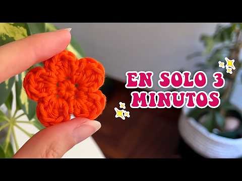 Crochet Mini Flower in 3 Minutes 🌸 Super Easy Step-by-Step Tutorial