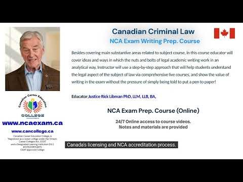 Canadian Criminal Law. NCA Exam
