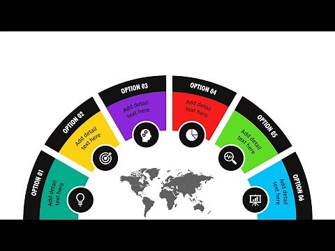 Create 6 Options with World Map Slide in PowerPoint. Tutorial No.: 959