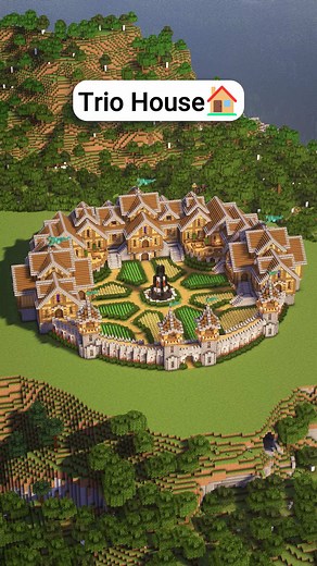 Minecraft Trio House: 3D Building Tutorial