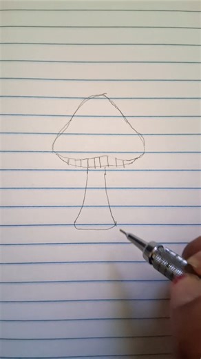 how to draw a easy mushroom #drawing #drawingtutorials #sketch #shorts