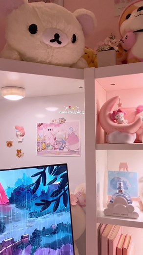 its crazy to see how much my set up has changed :') sometimes i miss the clean look but i looove the clutter 🫶🏼 - #desksetup #gamingsetup #foryou #cozysetup #roominspo #deskinspo #cozyroom #cozygaming #fypシ #sanrio #roomtour #softaesthetic #cutesetup #beforeandafter