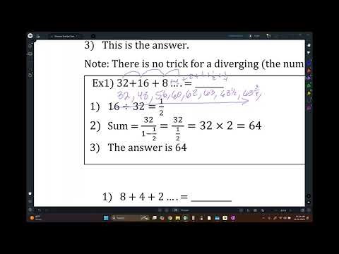 The Sum of an Infinite Geometric Sequence Blue Book pg 26