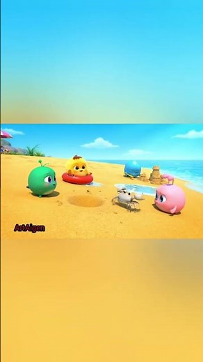 Bloopies play and have fun with Krabs