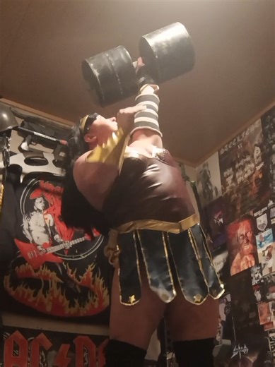 Wonder Woman Training: Circus Dumbbell Press Challenge