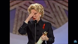 A tearful Bette Midler wins a Golden Globe for “Best Actress in a Motion Picture - Comedy or Musical” in 1992 for “For the Boys”. | Bette Midler: Still Divine