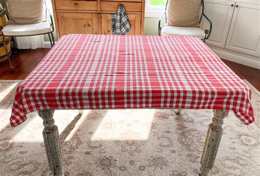 Beautiful Vintage French Provençal Red and White Check Small Rectangular Cotton Tablecloth, 42.25 X 54 Inches, Found in Provence - Etsy