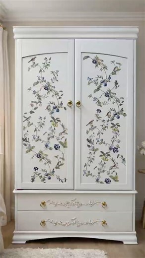Dreamy Cabinet Makeover 🌿 Whimsical Birds & Floral Details By Vilma For Redesign!