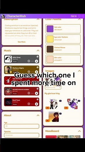 MAKING CHARACTERS ON CHARACTER HUB IS LOWKEY SO FUN