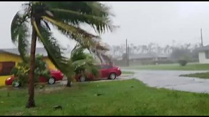 LOOK: Arlene Poitier shows what her neighborhood in Freeport looks like as Hurricane Dorian crawls over the Bahamas at 1 mph. Read more: http://bit.ly/2kbKvJF | CBS 12 News