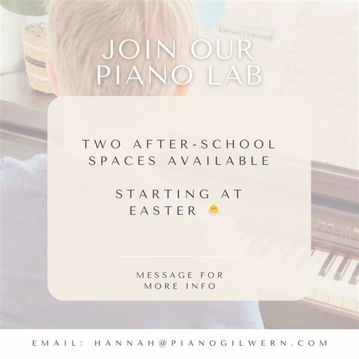 Piano Studio Openings Available