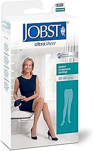 JOBST BSN Medical 119139 Jobst Ultra Sheer Compression Stocking with Closed Toe, Waist High, X-Large, 20 mm - 30 mm HG Size, Sun Bronze
