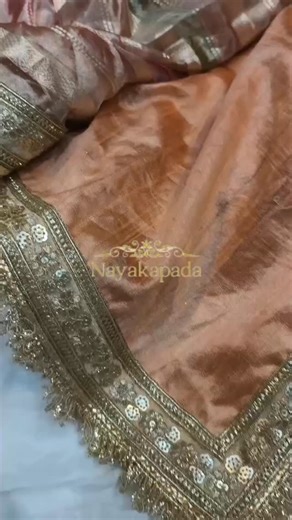 Nayakapada on Instagram: "Banarasi Pure Tissue Saree Luxurious Banarasi pure tissue saree with silver zari strips and rich Rangkart Maharani gotapatti work. Beautiful matka silk pallu with matching running blouse. Authentic Varanasi handloom craftsmanship. 💰 ₹7999/- 🚚 Free Shipping ⚠️ Limited Stock Available (Banarasi pure tissue saree, silver zari saree, gotapatti work saree, matka silk pallu, Varanasi handloom saree, festive silk saree, premium Banarasi saree, wedding wear saree)"
