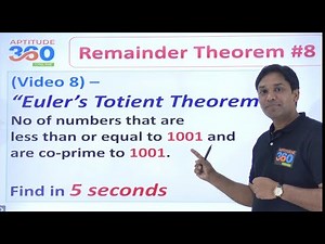#8 Remainder Theorem (Part 8) | Euler's Totient Theorem | No of co-prime numbers less than the no