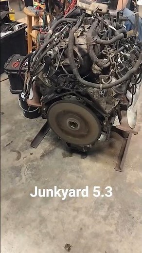 junkyard LS 5.3 l59 first start on engine stand #ls #junkyard #lsswap