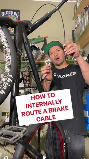 How to internally route a brake cable on a Bmx, mountain or road bike #bikerrepair #tiktoktutorial #bikefix #bicyclelife #bicyclerepair #diybikes #bikemaintenance #repaironline #bikelove #pedalfaster #cyclingfans #bikerepairtips