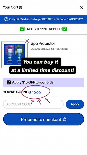 Introducing Spa Protector from Pool Day; the REVOLUTIONARY and easy spa & hot tub product you’ve been looking for! Upgrade and simplify your hot tub care routine today. Spa Protector's proprietary formula includes: ✅ Non-Chlorine Oxidizing Shock ✅ Water Clarifier ✅ Water Conditioner ✅ Spa Opener ✅ Spa Closer & More! Benefits our customers love most: 🔍 Clear instructions to follow step-by-step. 🤝 Customer service on demand for any questions. 🎯 Premium ingredients - only the best for your spa. 