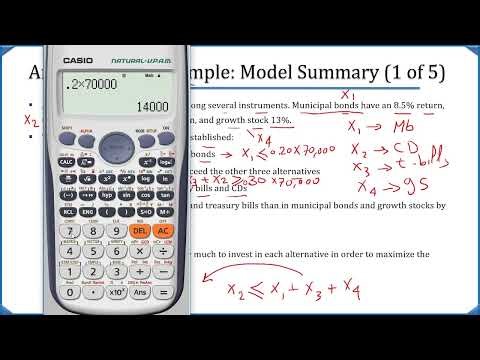 4-2 Linear Programming - Modeling Examples - Investment Example