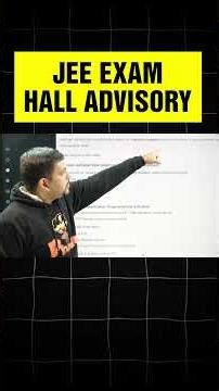 JEE 2026 :🚨NTA Released Exam hall Advisory! #jee #jee2026 #jeeexam #jeemain #iit #jeepreparation
