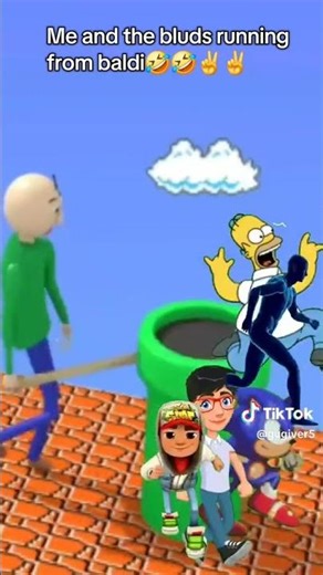 Me and the bluds running from baldi😂😂✌✌ #baldisbasics