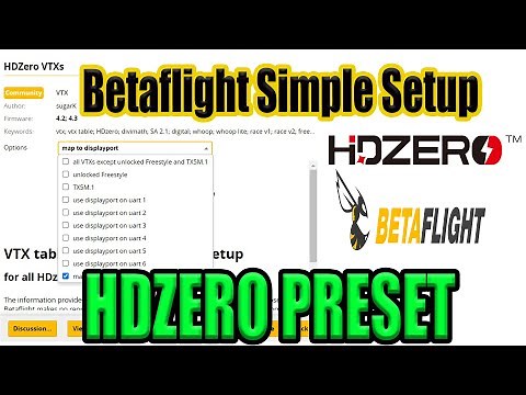 HDZero OSD & VTX Setup - Betaflight Preset