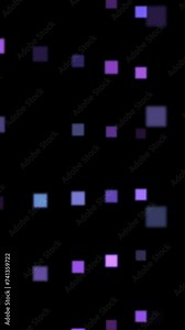 Abstract Digital Pixel Pattern in Blue and Pink on Black