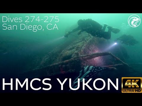 SCUBA Wreck Diving the HMCS Yukon - San Diego, CA, 2024 - 4k