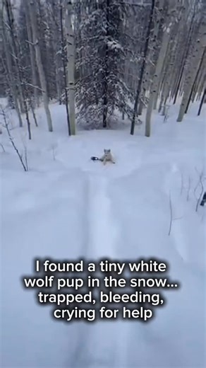 wolf on Instagram: "A tiny white wolf pup changed my life on a frozen morning. I found him trapped, bleeding, terrified… #wholesome #animalrescue"