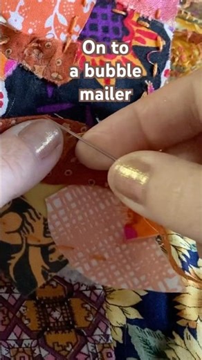 #slowstitch fabric scraps heart ❤️ beginner friendly #shorts