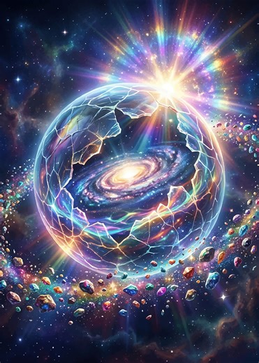 'Cosmic Galaxy Explosion' Poster, picture, metal print, paint by Lauren Perry | Displate
