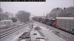 7K views · 917 reactions | Trains in a Minute! Rochelle, Illinois: Snowing on 04-02-22! | Virtual Railfan | Facebook