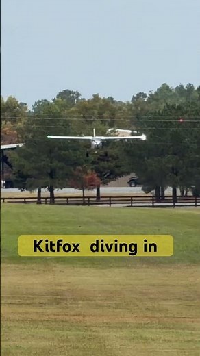 The Kitfox diving over the power lines! #aviation #airplane #tailwheel