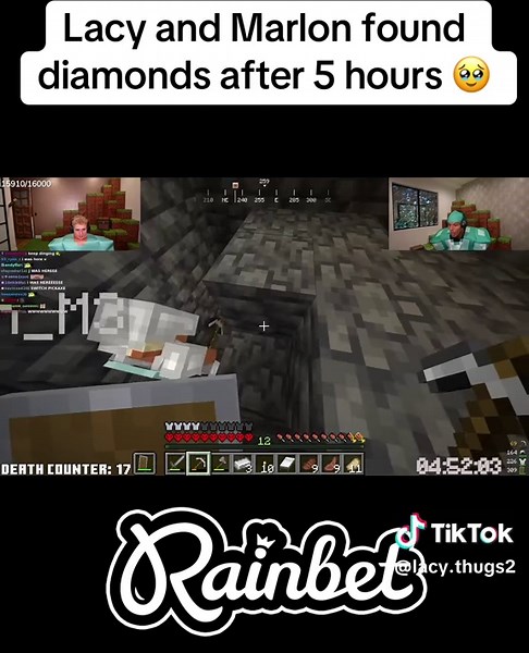 Lacy and Marlon finally found diamonds after 5 hours of Minecraft #faze #lacy #marlon #minecraft