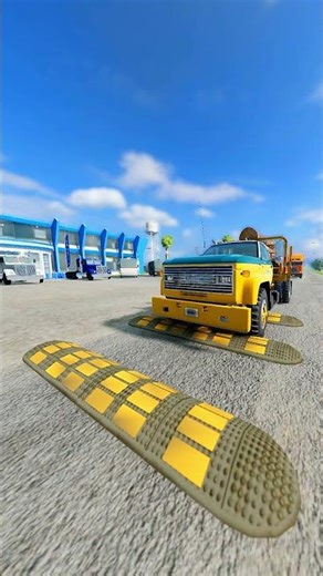 cars and trucks vs Speed Bumps #short #beamng #beamngdrive #trucksvs