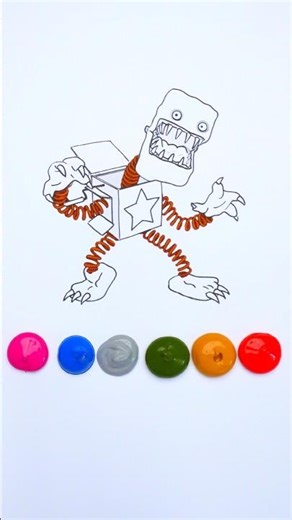 Poppy Playtime Boxy Boo Guess the real Color 🤖 #easydrawing #acrylicpaint