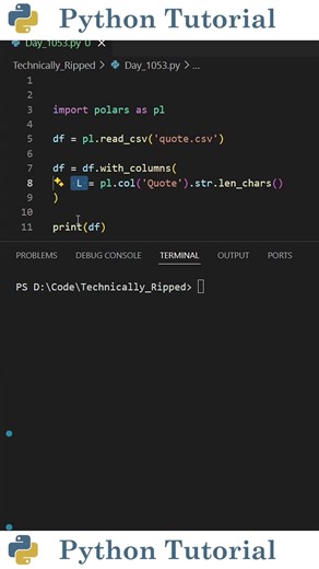 How to Get Character Length of Strings in Polars | Python Tutorial
