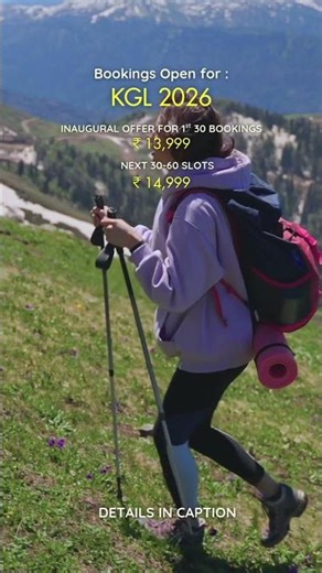 KGL 2026 bookings open now!🏔️Book your slot with ‪@travelmykashmir‬ 🏔️