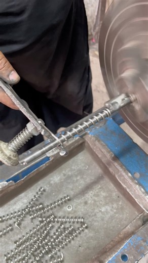 Vintage Lathe Spring Making | Simple Steel Wire Pressure Spring (Old School Craft) #youtubeshorts