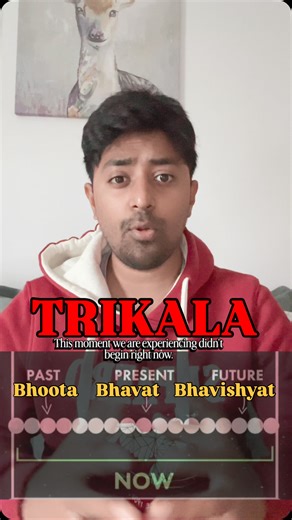 Researcher DRAGON on Instagram: "🕰️ Modern physics and ancient Indian philosophy describe time in surprisingly similar ways. 🧠 Einstein’s Relativity shows that past • present • future are not separate events — they already exist inside a 4D spacetime manifold. Time here is not a flow, but a dimension you move through… just like space. 🕉️ Vedic cosmology & the Gita describe Trikaala — Bhoota (Past) Bhavat (Present) Bhavishyat (Future) not as “clock-time,” but as states of awareness. Krishna’s 