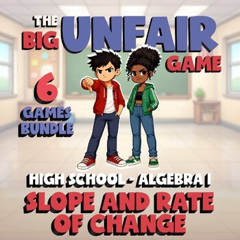6 BIG UNFAIR Math Games - Slope and Rate of Change - Algebra 1 No Prep Review